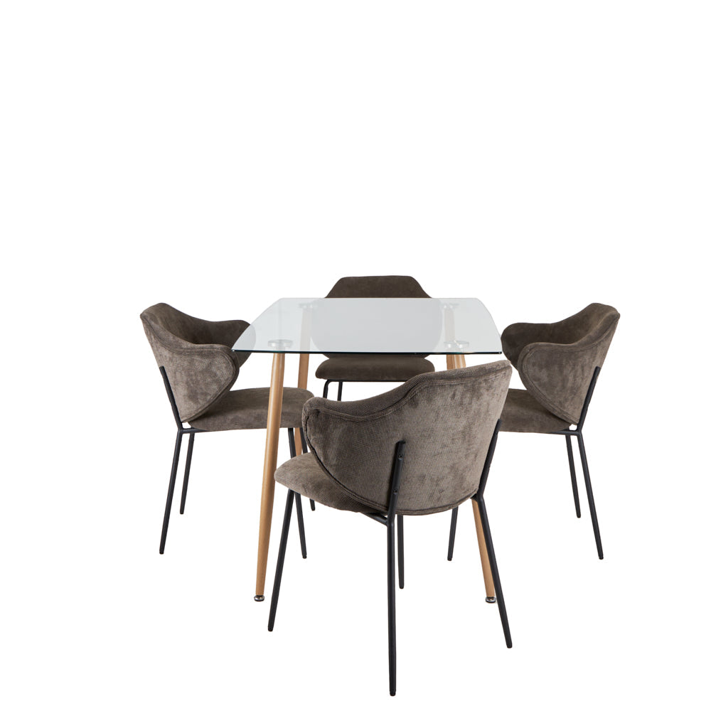 Mesa Dortmund con 4 Sillas Suanna Gris - Tugow