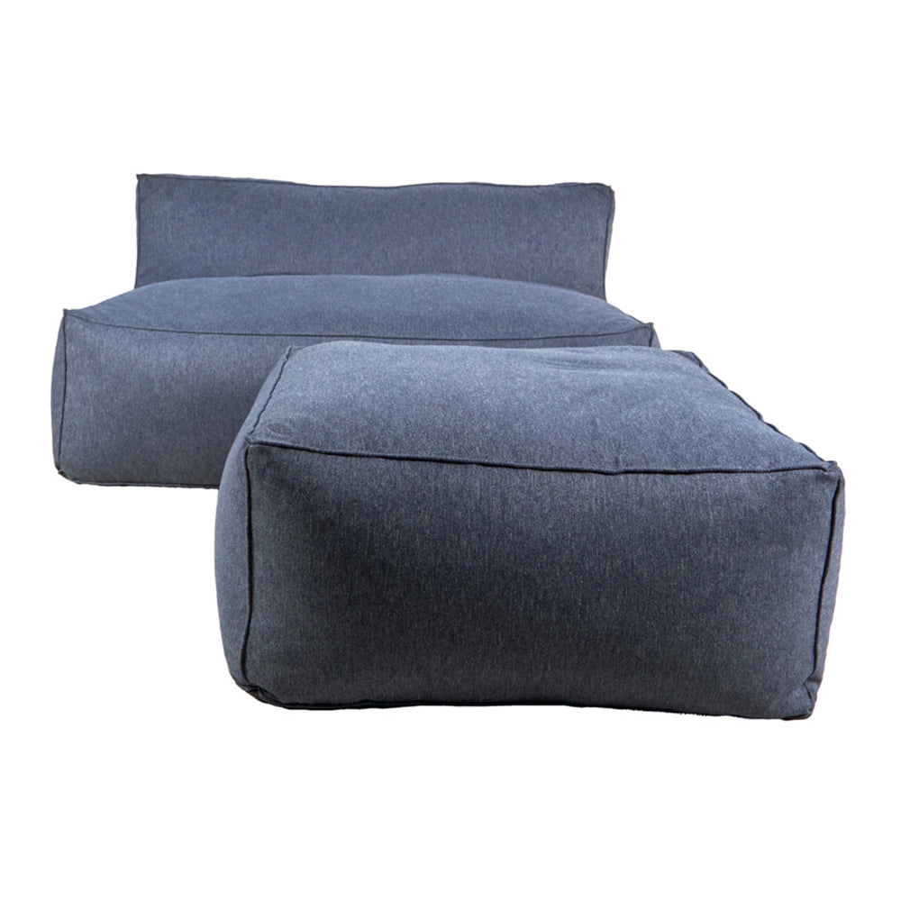 Puff de 2 Plazas y Taburete Novo - Azul Marino - Tugow
