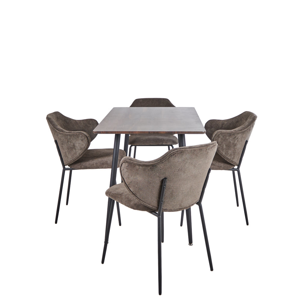 Mesa Miso con 4 Sillas Suanna Gris - Tugow