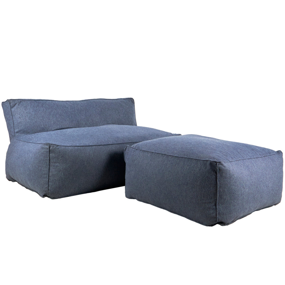 Puff de 2 Plazas y Taburete Novo - Azul Marino - Tugow