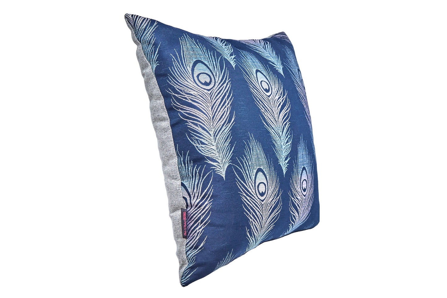 Cojín cuadrado Sheran - Azul estampado y Gris - Tugow