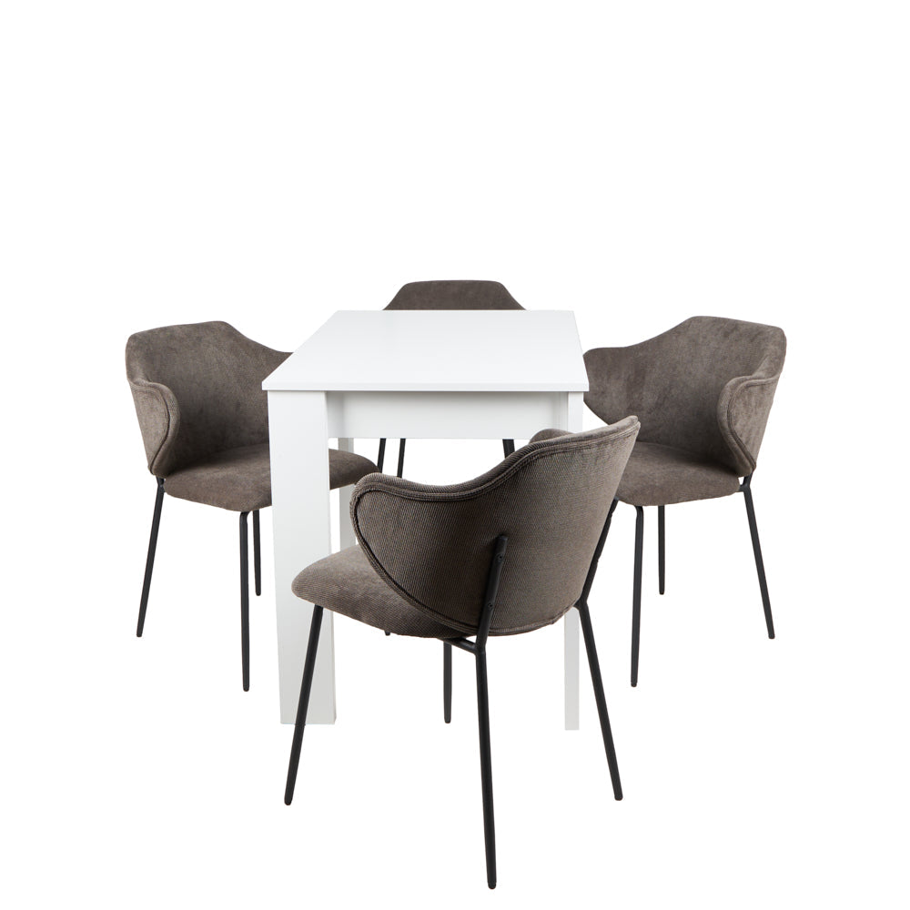 Mesa Aspen con 4 Sillas Suanna Gris - Tugow