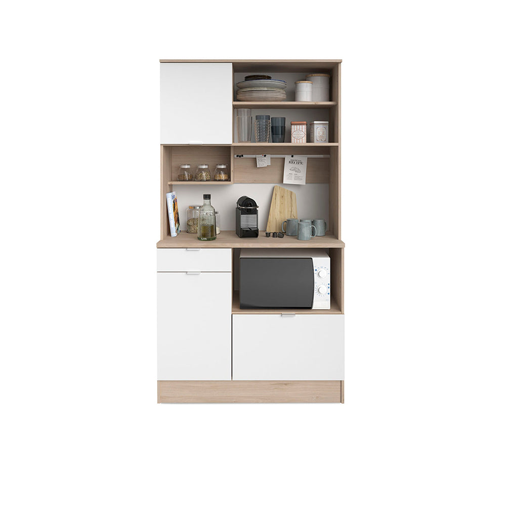 Alacena Timeo - Color Madera y Blanco - Tugow