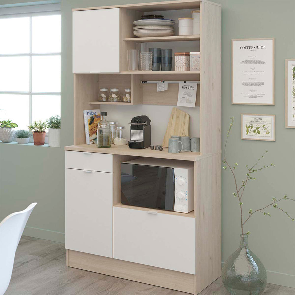 Alacena Timeo - Color Madera y Blanco - Tugow