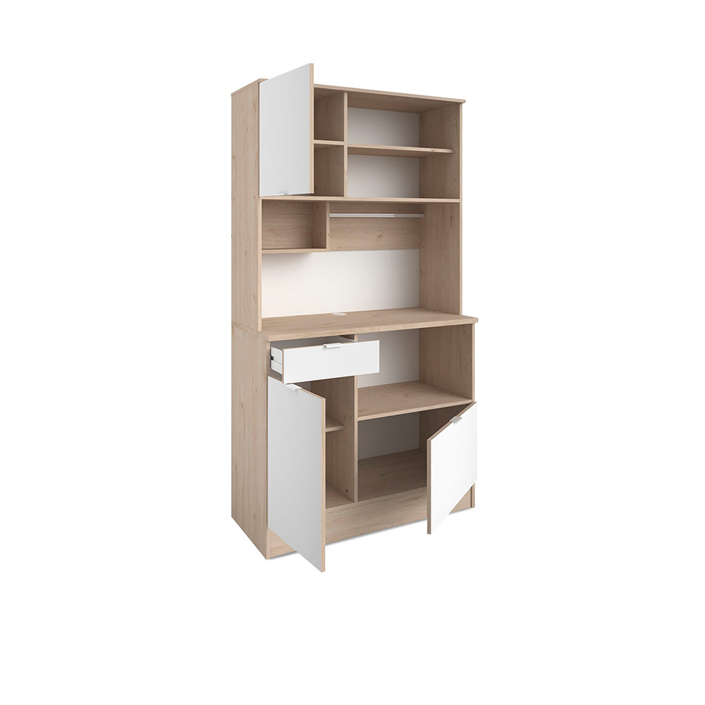 Alacena Timeo - Color Madera y Blanco - Tugow