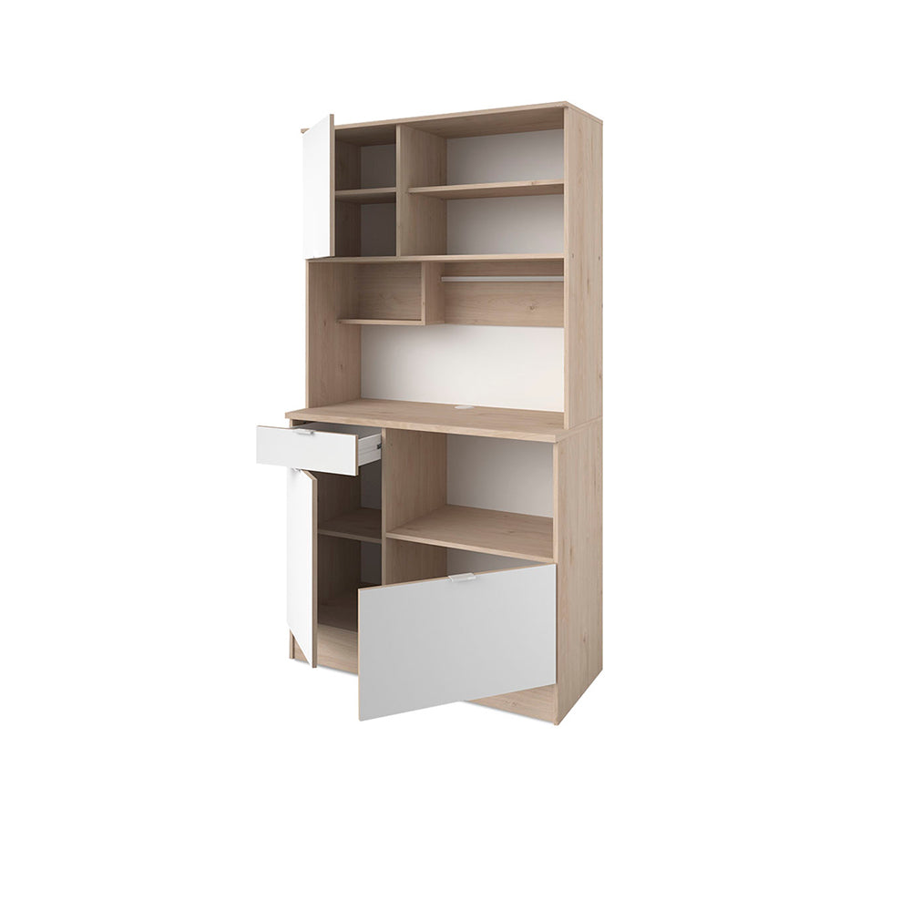 Alacena Timeo - Color Madera y Blanco - Tugow