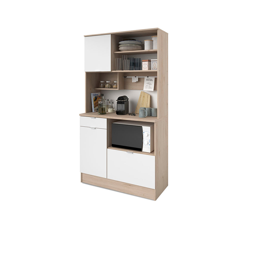 Alacena Timeo - Color Madera y Blanco - Tugow
