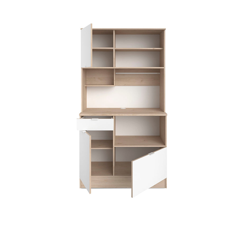Alacena Timeo - Color Madera y Blanco - Tugow