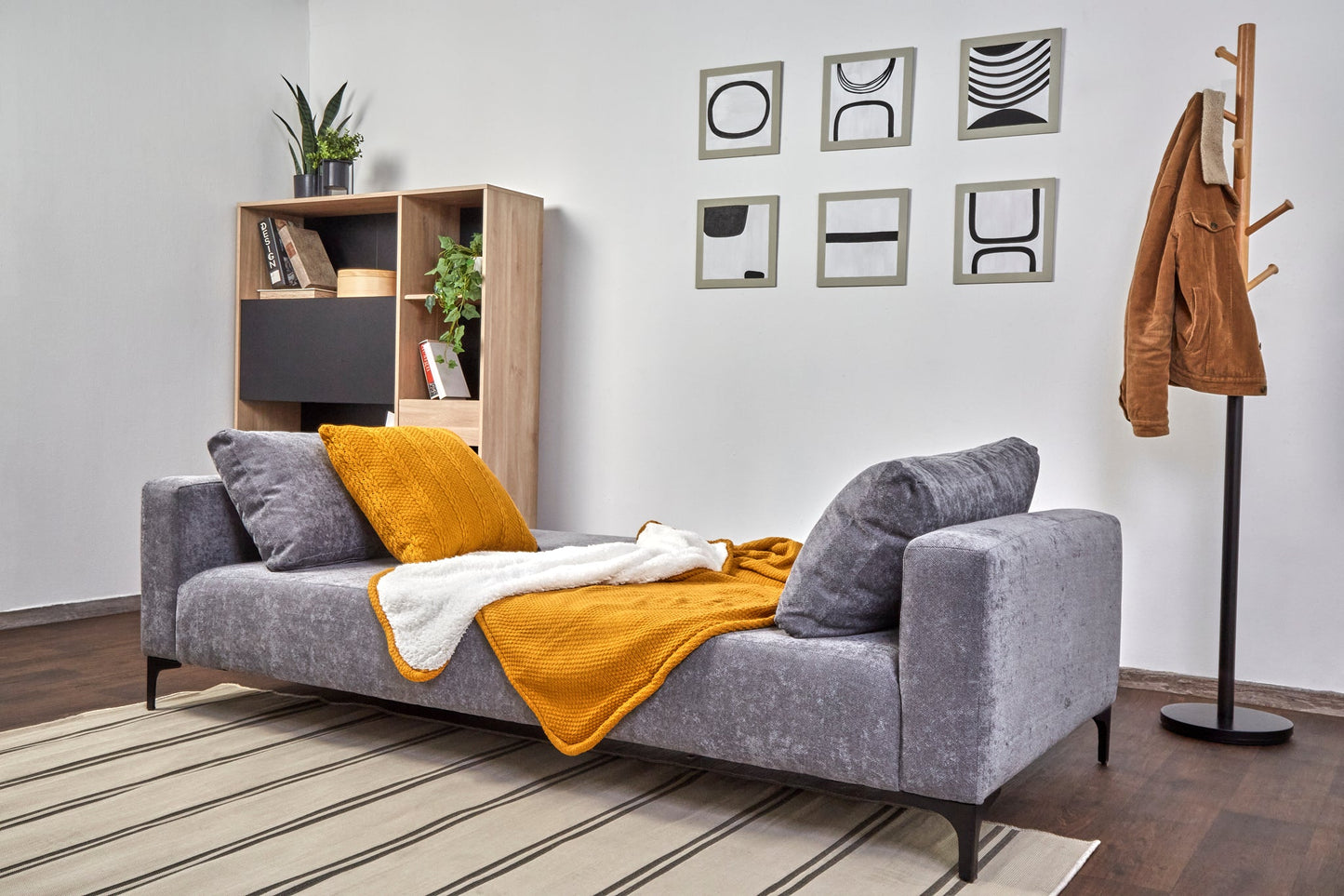 Sofá cama Landero - Gris Oscuro - Tugow