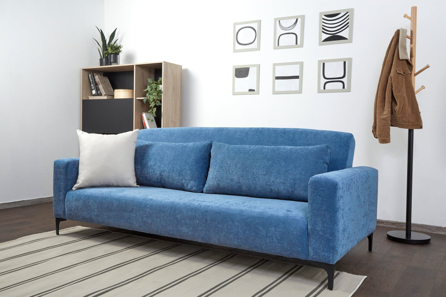 Sofá cama Landero - Azul - Tugow