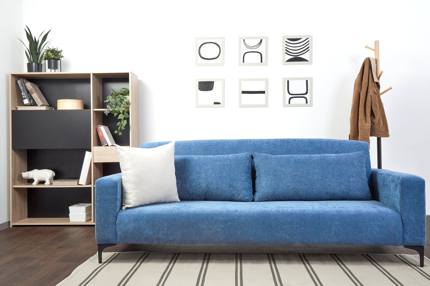 Sofá cama Landero - Azul - Tugow