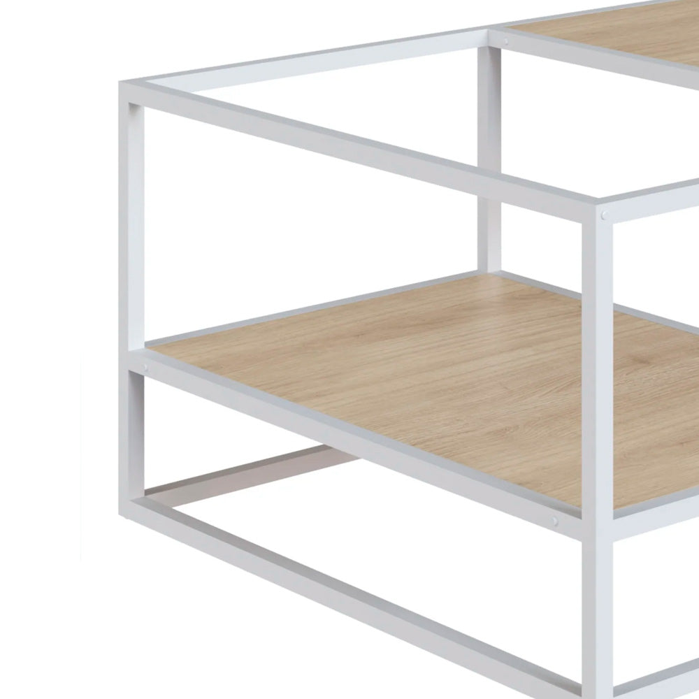 Mesa de centro Veata - Blanco y Color Madera - Tugow