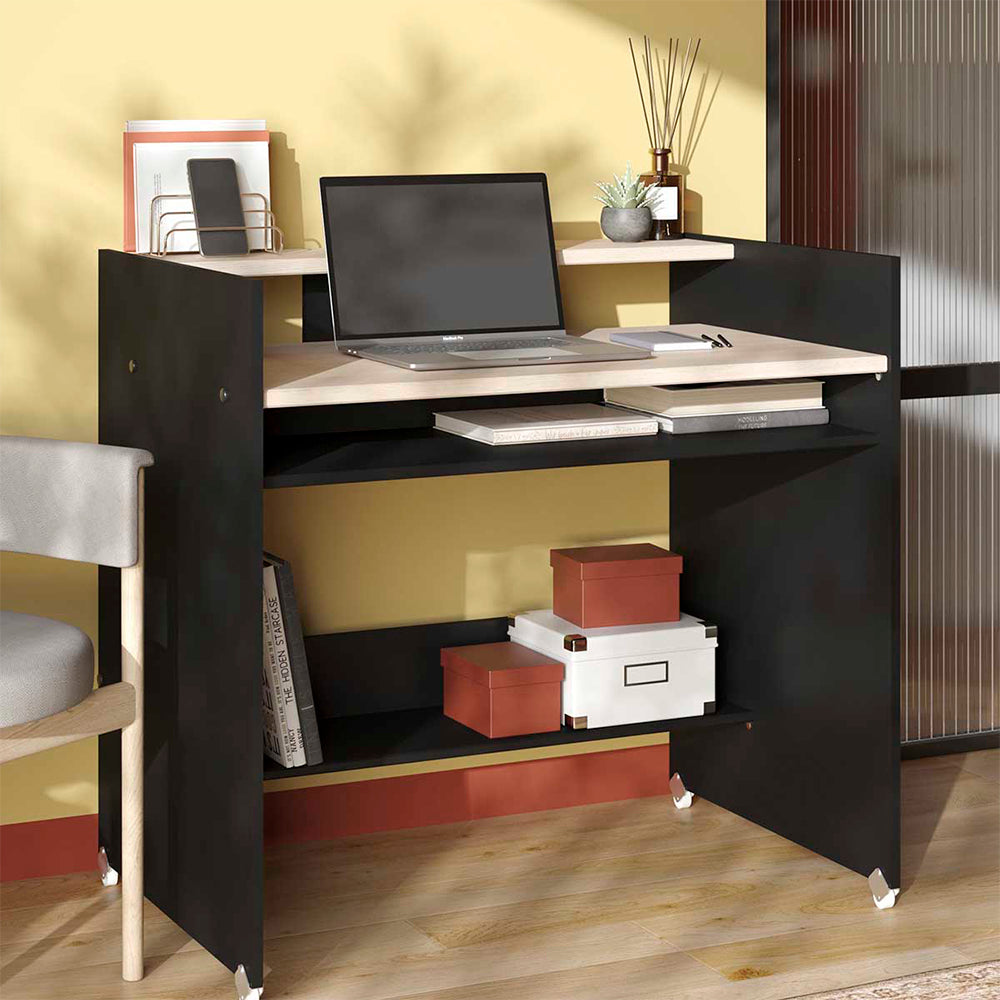 Escritorio Zaraki - Color Madera y Negro - Tugow