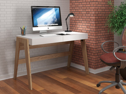 Escritorio Sang - Blanco y Color Madera - Tugow