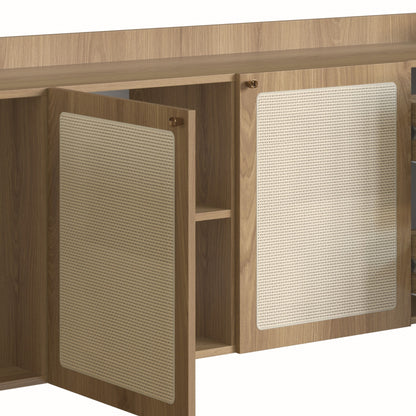 Credenza Ananda - Beige y Madera - Tugow