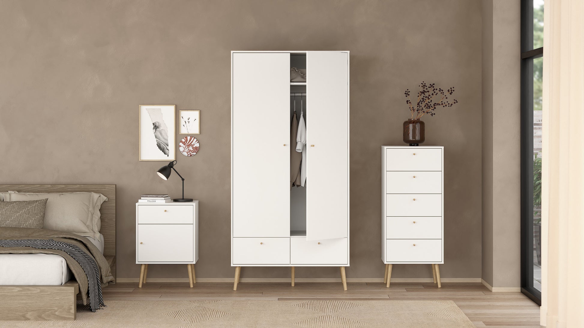 Cajonera Bodo - Blanco y Roble - Tugow