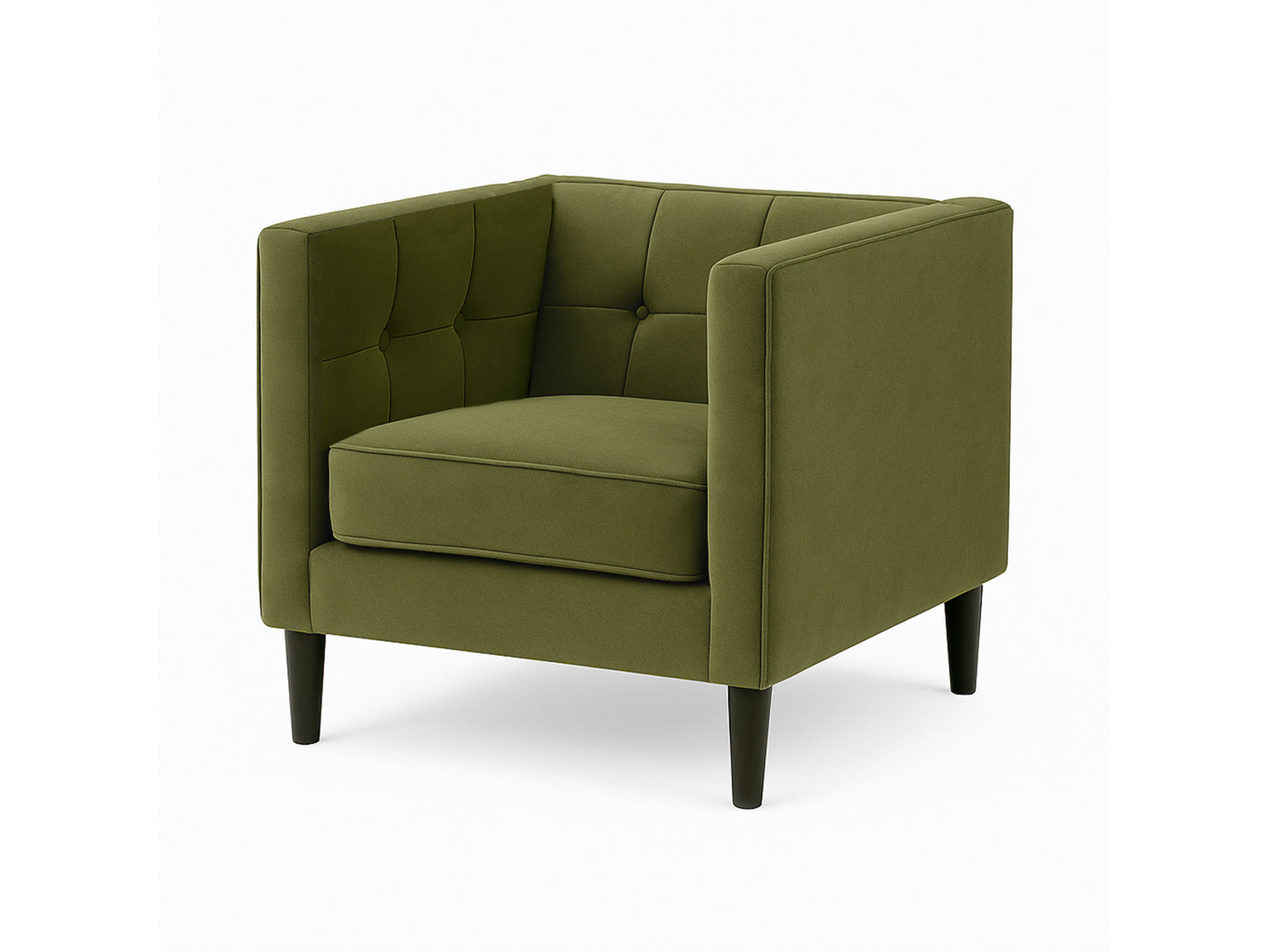 Sillón Tova - Tipo Gamuzado Verde Olivo