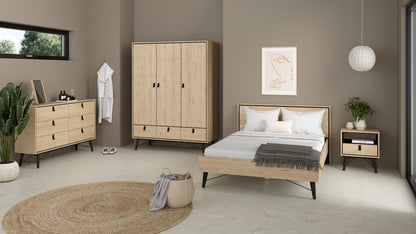 Cama Matrimonial Ry - Roble y Negro - Tugow