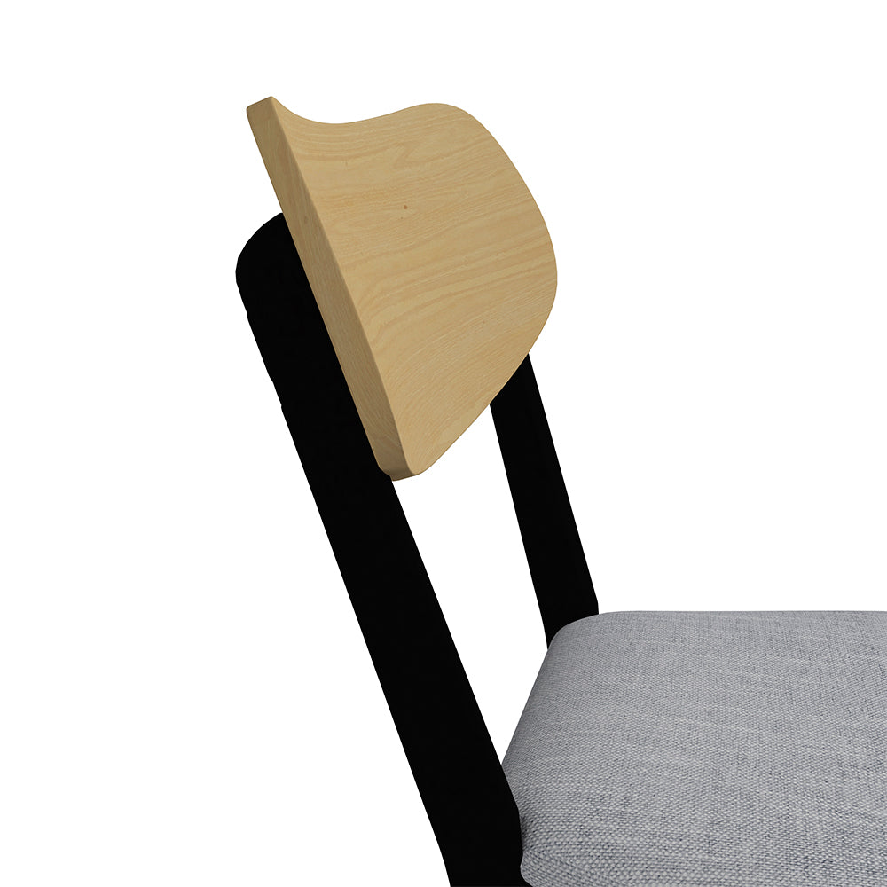 Comedor Aegon con 4 sillas - Negro, Madera, Gris - Tugow