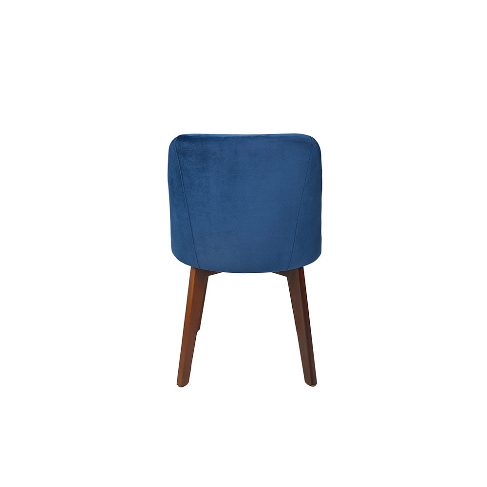 Silla terciopelo Alezia - Nogal y Azul - Tugow