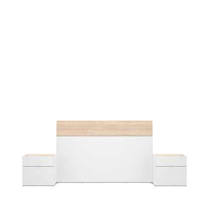 Cabecera con 2 burós Angelo - Color Madera y Blanco - Tugow