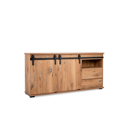Credenza Apfel - Color Madera y Negro - Tugow
