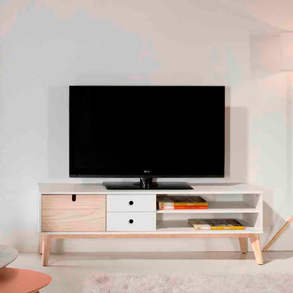 Mueble para tv Aquila - Color Madera y Blanco - Tugow