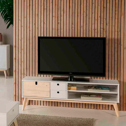 Mueble para tv Aquila - Color Madera y Blanco - Tugow