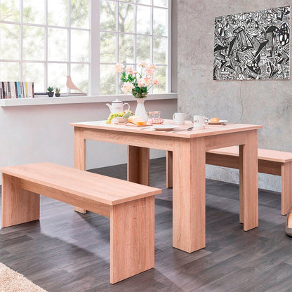Comedor Aquiles con 2 bancos - Roble - Tugow