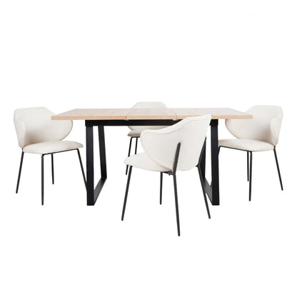 Mesa Aran Madera con 4 Sillas Suanna Beige - Tugow