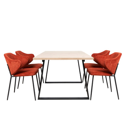 Mesa Aran Madera con 4 Sillas Suanna Roja - Tugow