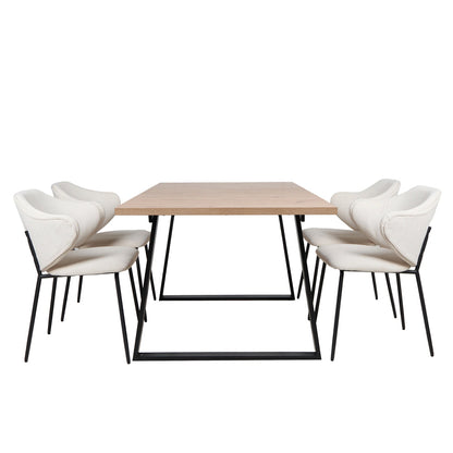 Mesa Aran Madera con 4 Sillas Suanna Beige - Tugow