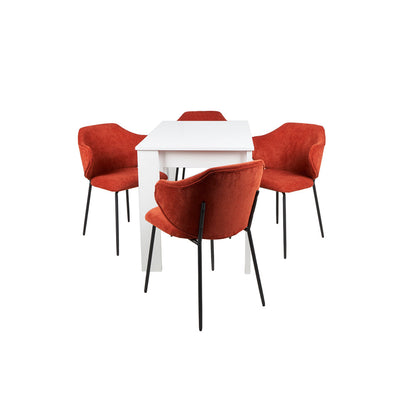 Mesa Aspen con 4 Sillas Suanna Rojo - Tugow