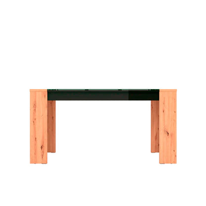 Mesa de comedor Asteria - Negro Brillante y Color Madera - Tugow