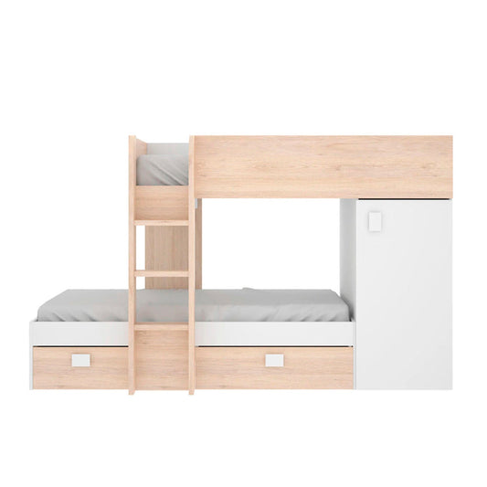 Litera tren Ayo - Color Madera y Blanco - Tugow