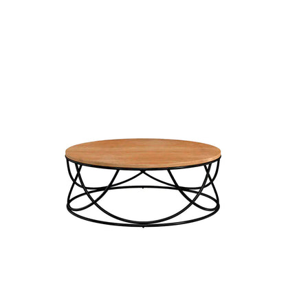 Mesa de Centro circular Ayour - Negro y Madera - Tugow