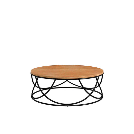 Mesa de Centro circular Ayour - Negro y Madera - Tugow