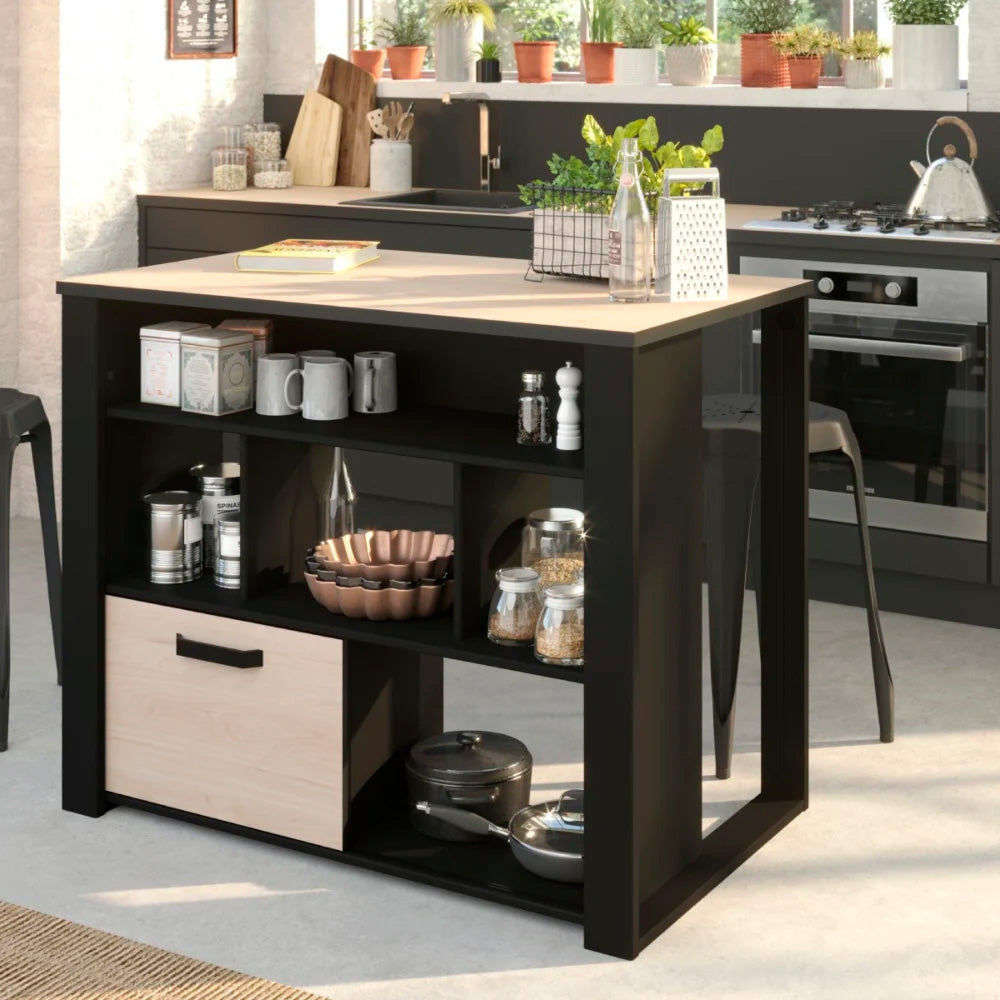 Alacena Yumy - Color Madera y Negro - Tugow