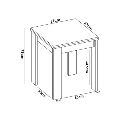 Mesa auxiliar extensible Bok - Blanco - Tugow