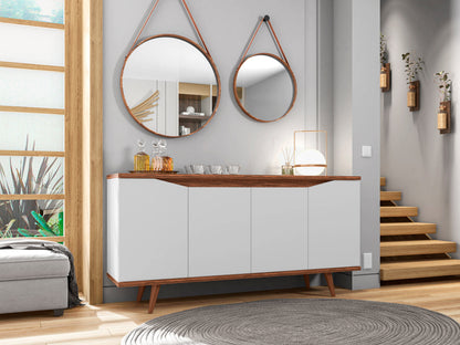 Credenza Ravello - Blanco y Nogal Claro - Tugow