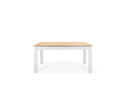 Mesa de comedor extensible Casiope - Blanco y Color Madera - Tugow