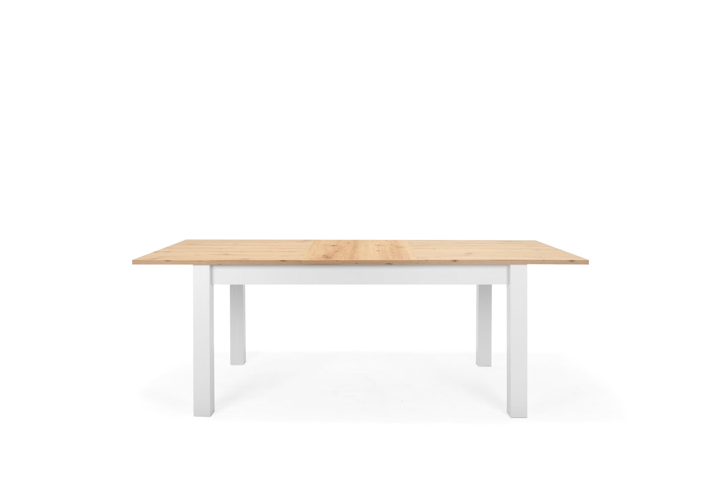 Mesa de comedor extensible Casiope - Blanco y Color Madera - Tugow