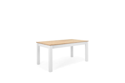 Mesa de comedor extensible Casiope - Blanco y Color Madera - Tugow