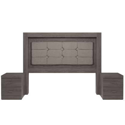 Cabecera King Size con 2 Burós Mobli - Gris