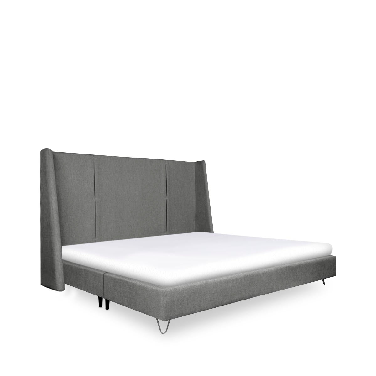 Cama matrimonial Hampton - Gris claro - Tu Gow