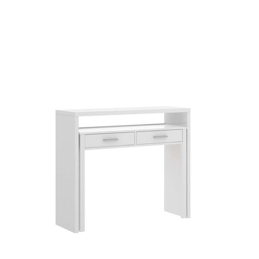 Consola Cesar convertible en escritorio - Blanco - Tu Gow