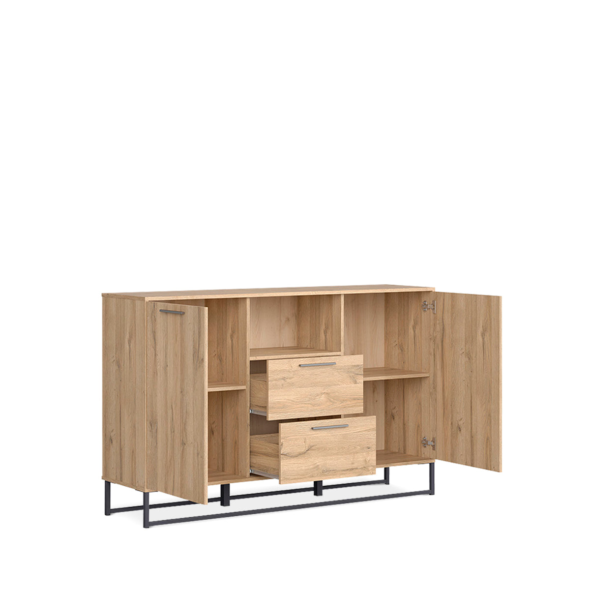 Credenza Cupertino - Color Madera y Negro - Tu Gow