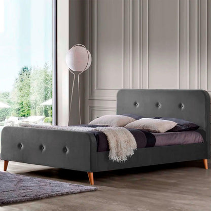 Cama matrimonial Gao - Gris Oscuro - Tugow
