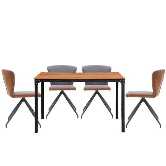Mesa de comedor Sansa con 4 sillas Vigo - Nogal, Negro y Café