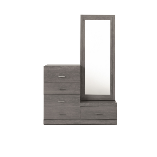 Cómoda y Espejo de cuerpo completo Mobli - Gris
